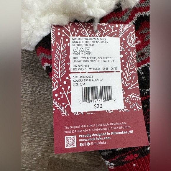 Muk Luks Women’s Cabin Cozy Socks - Brand New with Tags S/M (5-7) - Picture 3 of 4